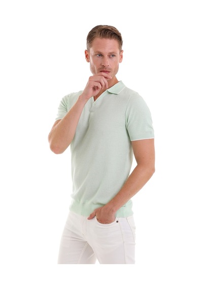 Hatemoğlu Mint Regular Fit Desenli Pamuklu Polo Yaka Casual Tişört Mint Hatemoğlu Mint Regular Fit Desenli Pamuklu Polo Yaka Casual Tişört Mint