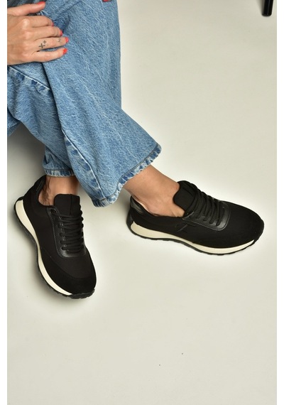 Fox Shoes Z973541804 Siyah Kumaş Kadın Spor Ayakkabı Sneakers