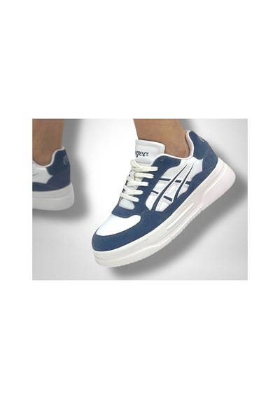 Etayger 3128 İndigo Mavi Gerçek Deri Ultra Hafif Kaymaz Rahat Günlük Sneaker Ayakkabı
