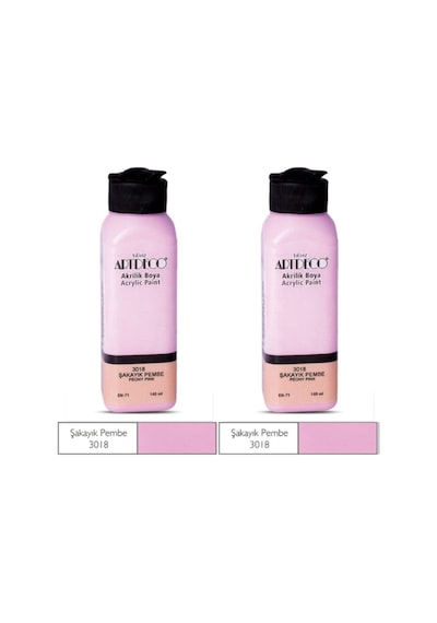 2 Li Akrilik Boya 140 Ml Renk Seçmeli Canlı Ve Pastel 3018 - Şakayık Pembe