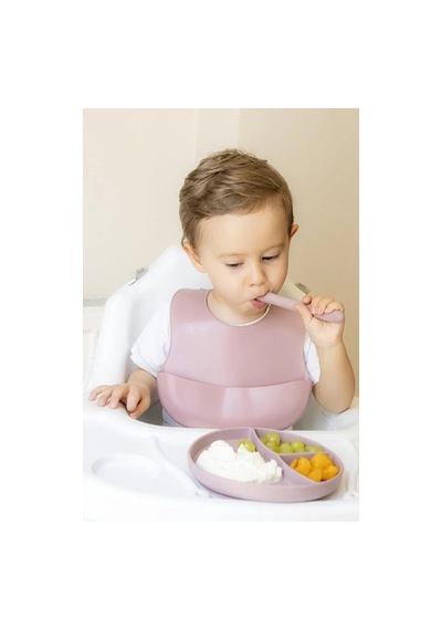 Özel Seri Pembe 3 Lü Silikon Yemek Seti Mama Malzemesi Sofra Gereci Bebek Eşyası