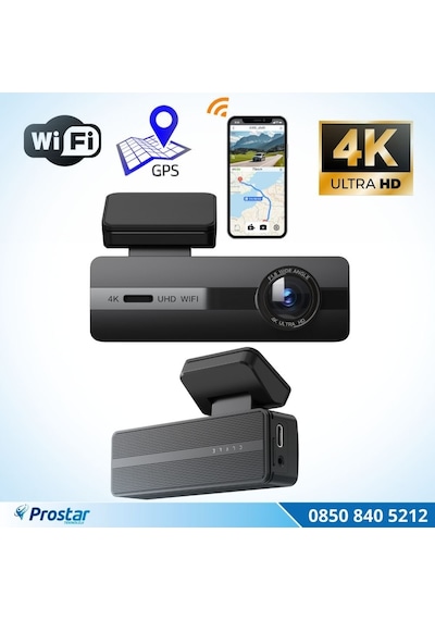 4k Wıfı Gps 24 Saat Park Modu Özellikli Ekransız Dashcam Kamera