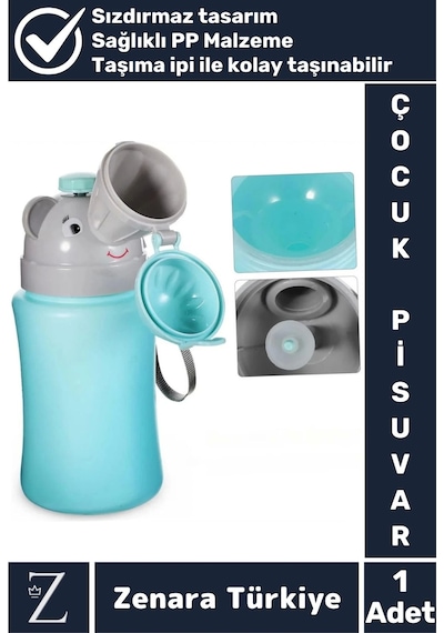 Premium Sağlıklı Pp Malzeme +2 Yaş Taşıma İpli Tuvalet Eğitim Çocuk Lazımlık Sızdırmaz Pisuvar Çok Renkli