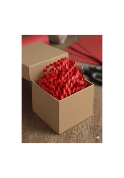 Kırmızı Zigzag Kırpık Dolgu Kâğıdı 25 Gr Hediye Kutu İçi Süsleme Ve Paket Dolgu Malzemesi