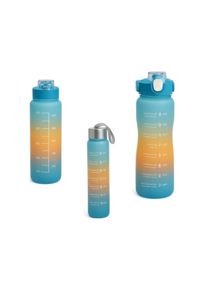 Motivasyonlu Spor Matara Seti, 900ml Ve 300ml Su Şişesi 0