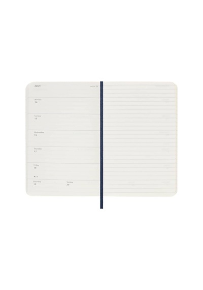 Moleskine 12 Ay Haftalık Ajanda Cep Boy 9x14 Cm Yumuşak Kapak Safir Mavi Safir Mavisi