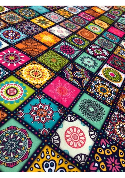 Enesar Home Rustik Desen Dijital Baski Döşemelik Kumaş 100 x 140 cm
