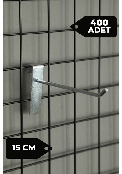 15 Cm 400 Adet Tel Pano Kancası Raf Askısı Galvaniz