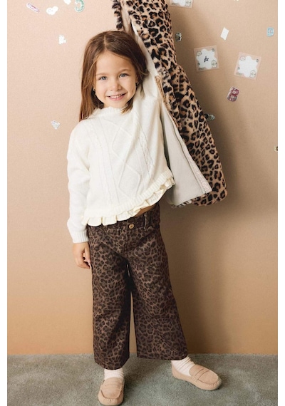 Defacto Kız Bebek Regular Fit Bisiklet Yaka Kazak F2445a525wner134 Ekru