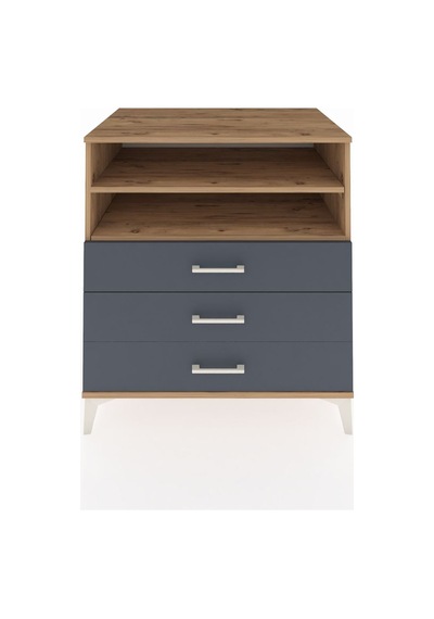 Kronos Şifonyer 2 Raflı 3 Çekmeceli 88x59x96 Çam-antrasit Çam