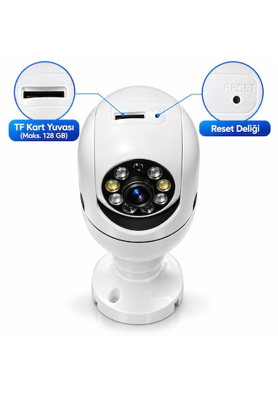 Ultratekno Lf-h68 E27 Wifi Ampul Kamera 360 1080p Gece Görüşlü Hareket Sensörlü Ip Kamera Yoosee