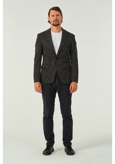 Bonesti Erkek Slim Fit Blazer Ceket Siyah Desenli