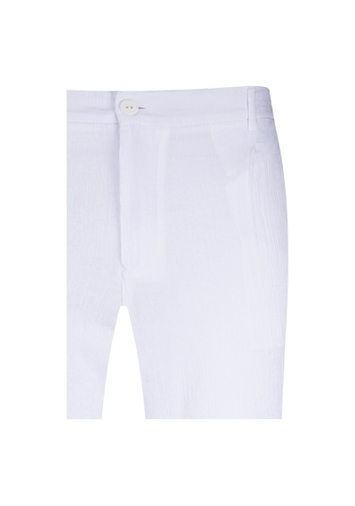 Hatemoğlu Beyaz Regular Fit Yandan Cepli 100% Pamuk Jogger Pantolon