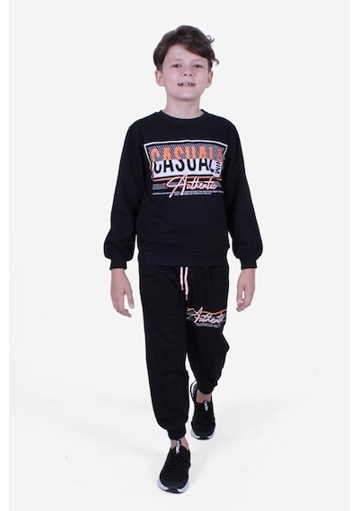 Cyberrabit Baskılı Erkek Çocuk Kanguru Cepli Kapüşonlu Lacivert Sweatshirt Lacivert