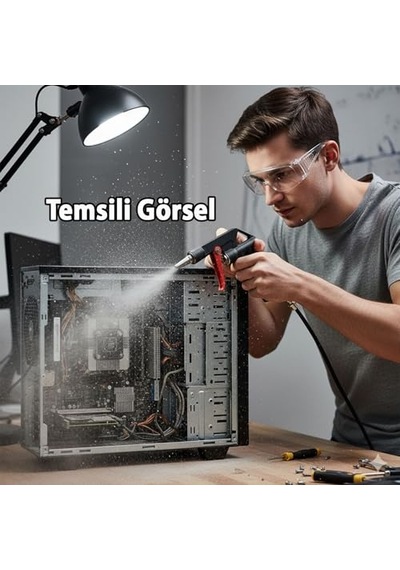 Hava Tabanca Seti 5 Parça Üfleme Temizleme Tabancası Hortum Uçlu Kompresör Aksesuar Seti