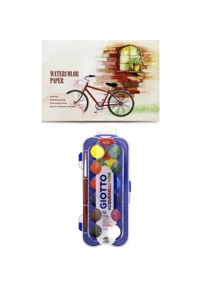 Suluboya Blok 12 Yaprak 230 Gram 105 x 155 mm Giotto Suluboya Set