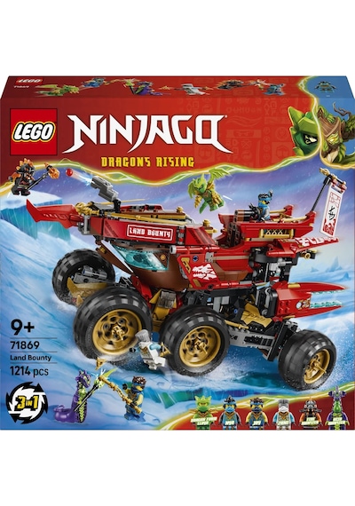 LEGO® NINJAGO® Kara Gemisi 71869 - 9 Yaş ve Üzeri Çocuklar için 3 Araç ve 6 Minifigür İçeren Oyuncak Yapım Seti (1214 Parça)