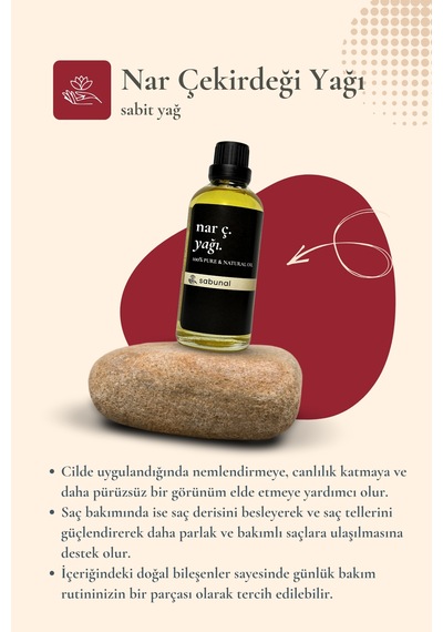 Sabunal Nar Çekirdeği Yağı 100 ML Cilt Bakım Ve Arındırıcı Doğal Yağ