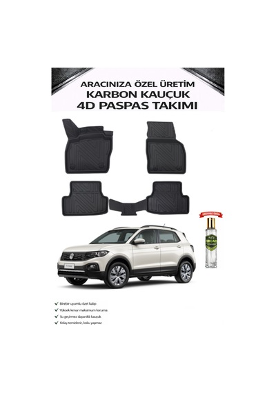 Volkswagen T-cross 2026 Model Aracınıza Özel Karbon Kauçuk Paspas Takımı