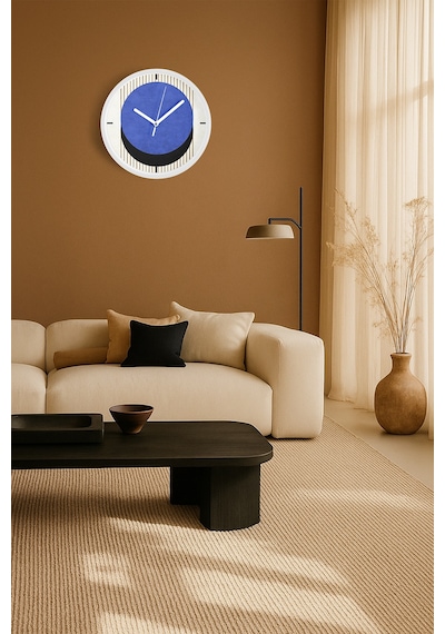Soyut Tasarım Modern Duvar Saati - 25cm - Önü Camlı Beyaz Kasa - Sessiz Mekanizma-jh0075 Beyaz
