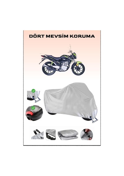 Falcon Sport 100 Lux İçin Arka Çanta Ve Kilit Uyumlu Gri Motosiklet Branda, Güvenli