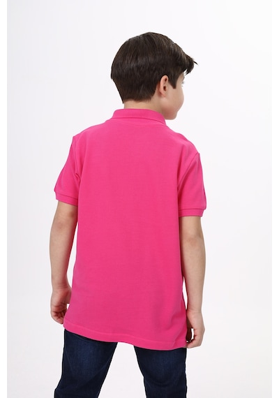 Toontoy Kids Toontoy Unisex Polo Yaka Düğmeli Uzun Kısa Tişört Fuşya