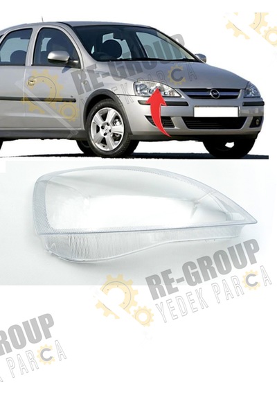 Opel Corsa C Ön Far Camı 2001-2006 -sağ- 1216139c