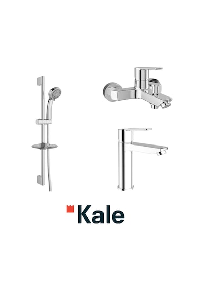 Mare Banyo+lavabo Bataryası Ve Kale Raın S110 Sürgülü Duş Barı Krom