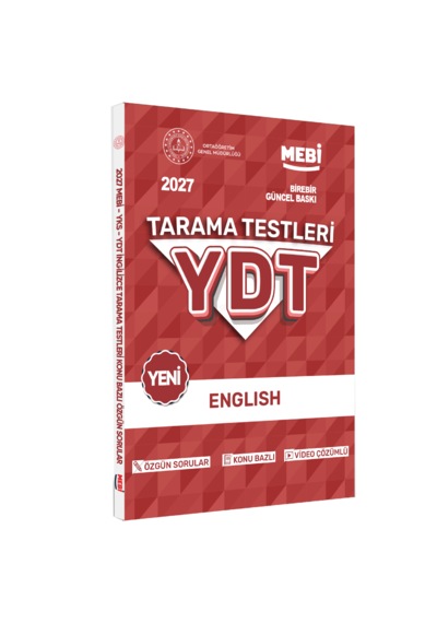 2027 Yks-ydt Mebi-ogm İngilizce Özgün Tarama Testleri Kitabı A4 Boyut Renkli Görsel Baskı Ücreti