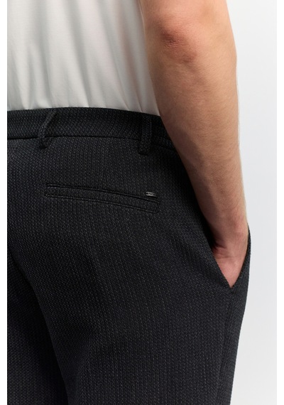 Avva Erkek Siyah Klasik Bel Yanı Lastikli Armür Desenli Relaxed Fit Pantolon A62y3013