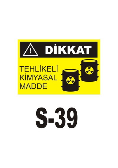 Pvc Dekota Uyarı - Ikaz Levhası Kimyasal Madde Uyarı Levhası