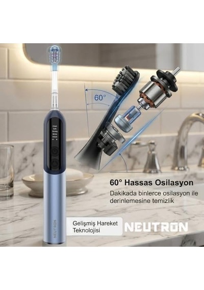 Ntl-tb-12pb Otomatik, Şarjlı, Sonik Diş Fırçası, Mavi, 60 Hareketli Başlık