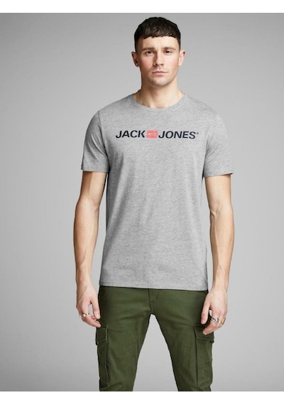 Jack & Jones Jack Jones Logo Crew Neck Noos Erkek Tişört 12137126 Gri