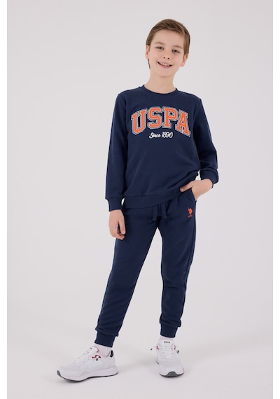 U.S. Polo Assn. Lisanslı Erkek Çocuk Alt Üst 2 Parça Eşofman Takımı Us2219 Koyu İndigo