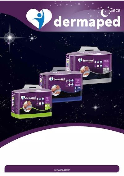 Dermaped Gece Bel Bantlı Yetişkin Hasta Bezi 85-125 CM M 30'lu