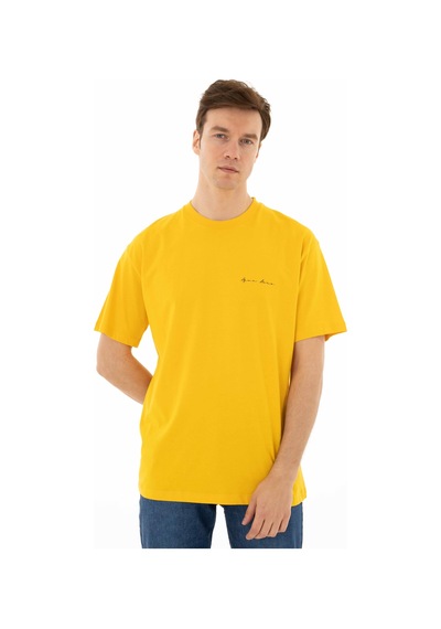 AR-MA Arma Erkek Oversize Bisiklet Yaka Tişört Y25344403101 Sarı