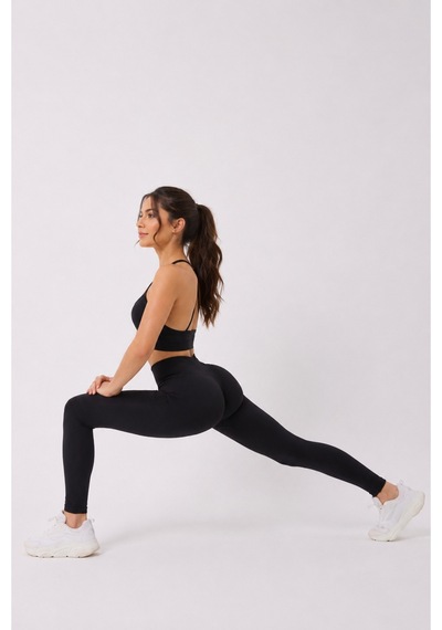 Jolt Kind Model Kalça Büzgülü Yüksek Bel Toparlayıcı Seamless Tayt Siyah