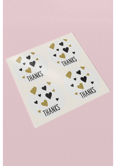 Kalpli Thanks Kargo Paketleme Sticker 3x3cm St2141 Çok Renkli