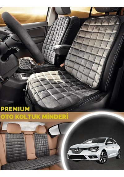 Renault Megane 4 Koltuk Minderi Ortopedik Cepli Araç Ve Kılıf Seti Tam Uyumlu, Antrasit Renk, Konforlu Tasarım
