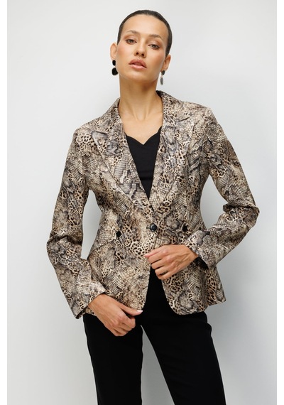 Ekol Kadın Leopar Desenli Tek Düğme Ceket 1048 Leopar LEOPAR