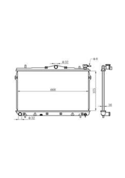 ORIS BHY018016 Radyatör Brazing Elantra 95-00 1.5I-1.6I Ac Mek 375X668X16