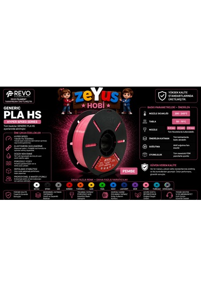 Generic Pla Hs Hyper Speed Filament Pembe 1.75 Mm 1000 Gr Pembe Filament