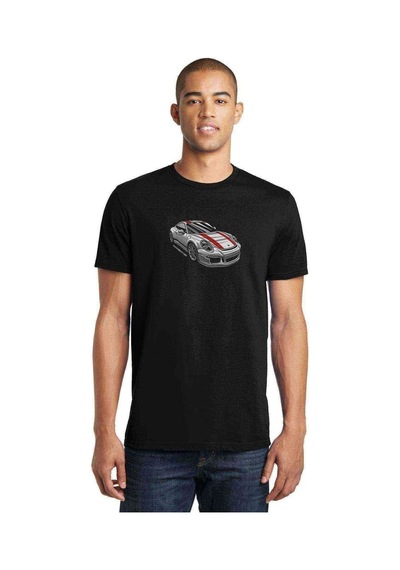 Porsche 911 R 991 Baskılı Siyah Erkek Tshirt