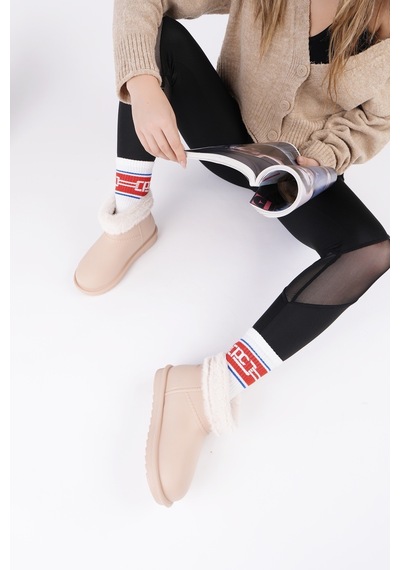 Muggo Frosty Kadın Kürklü Yağmur Ve Kar Botu Bej