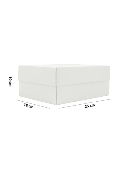 25x18x10 Beyaz Kapaklı Hediye Kutusu 5 Adet