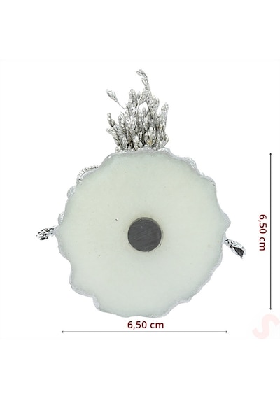 Kutulu Ve Yıldız Pleksili 6,5cm Epoksi Magnet, Gümüş - 1 Adet Gümüş