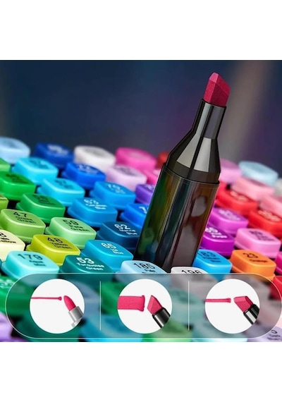 Touch Çift Uçlu Fosforlu Kalem 60 Renk Art Marker Çok Renkli