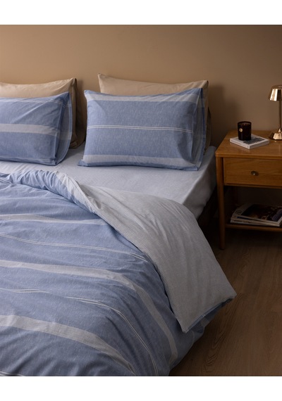 Madame Coco Boswell King Size %100 Pamuk Ranforce Baskılı Çarşaflı Nevresim Takımı - Mavi 8684427293881 Çok Renkli