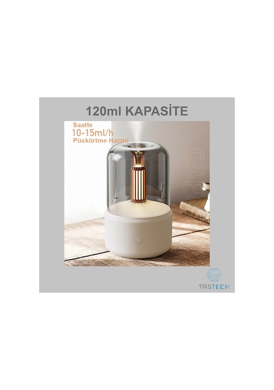 Ultrasonik Uçucu Yağ Difüzörü Oda Hava Nemlendirici Aroma Ambians Led Işıklı 120ml
