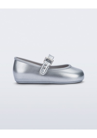 Mini Melissa Soft Ballerina Gümüş Kız Çocuk Babet 36240 Gri
